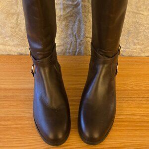 Michael Kors Women’s Tall Riding Boots Burgundy/Brown Leather Size 11 M New